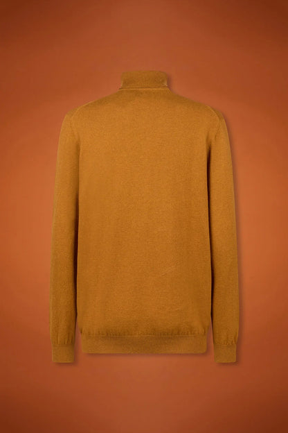 Men's regular fit turtleneck jumper in wool and cotton