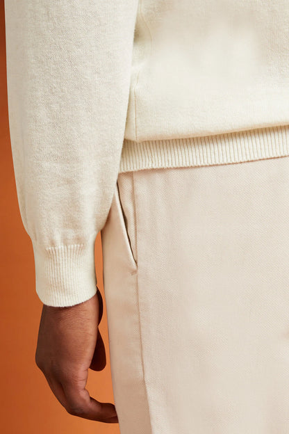 Men's regular fit turtleneck jumper in wool and cotton