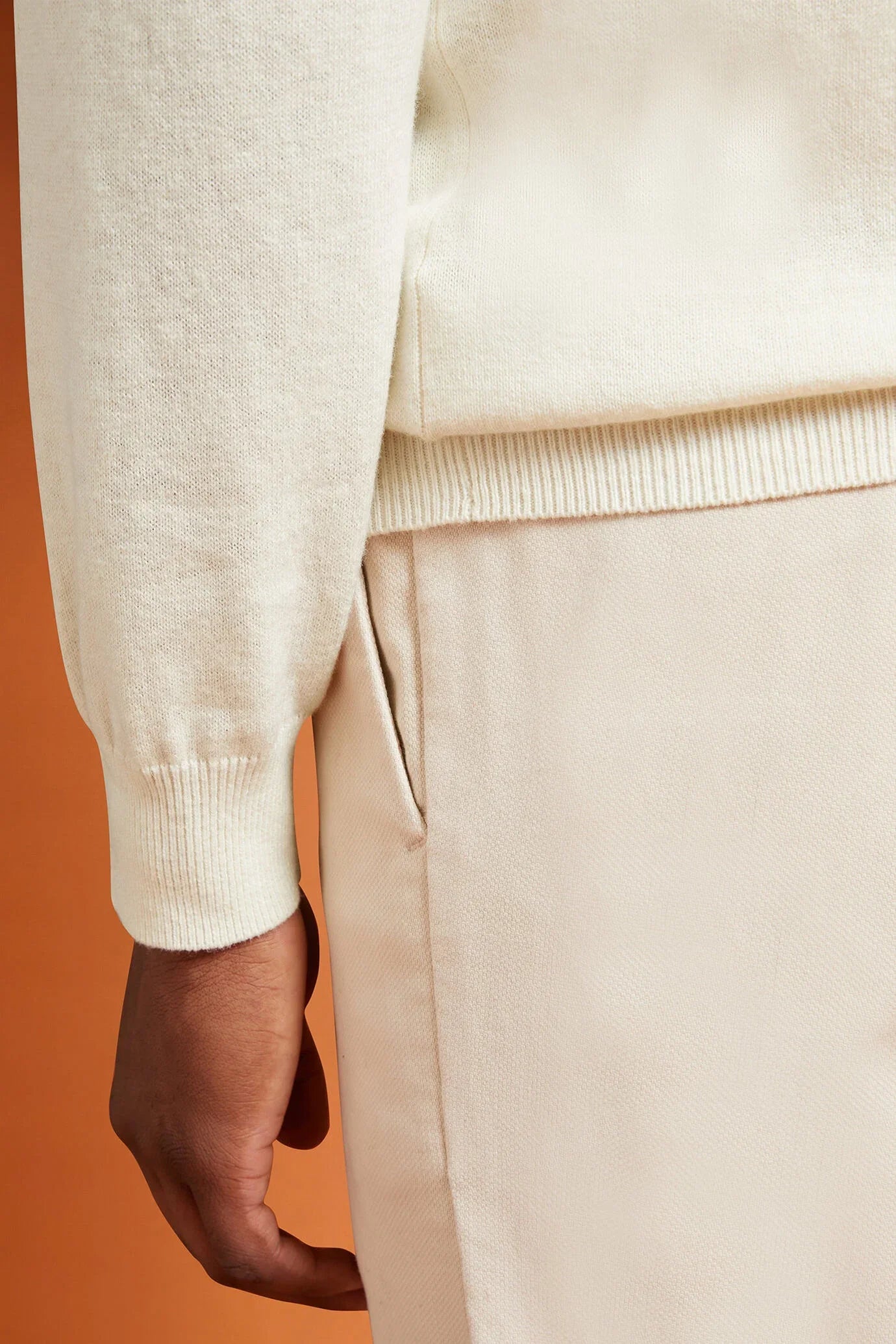 Men's regular fit turtleneck jumper in wool and cotton