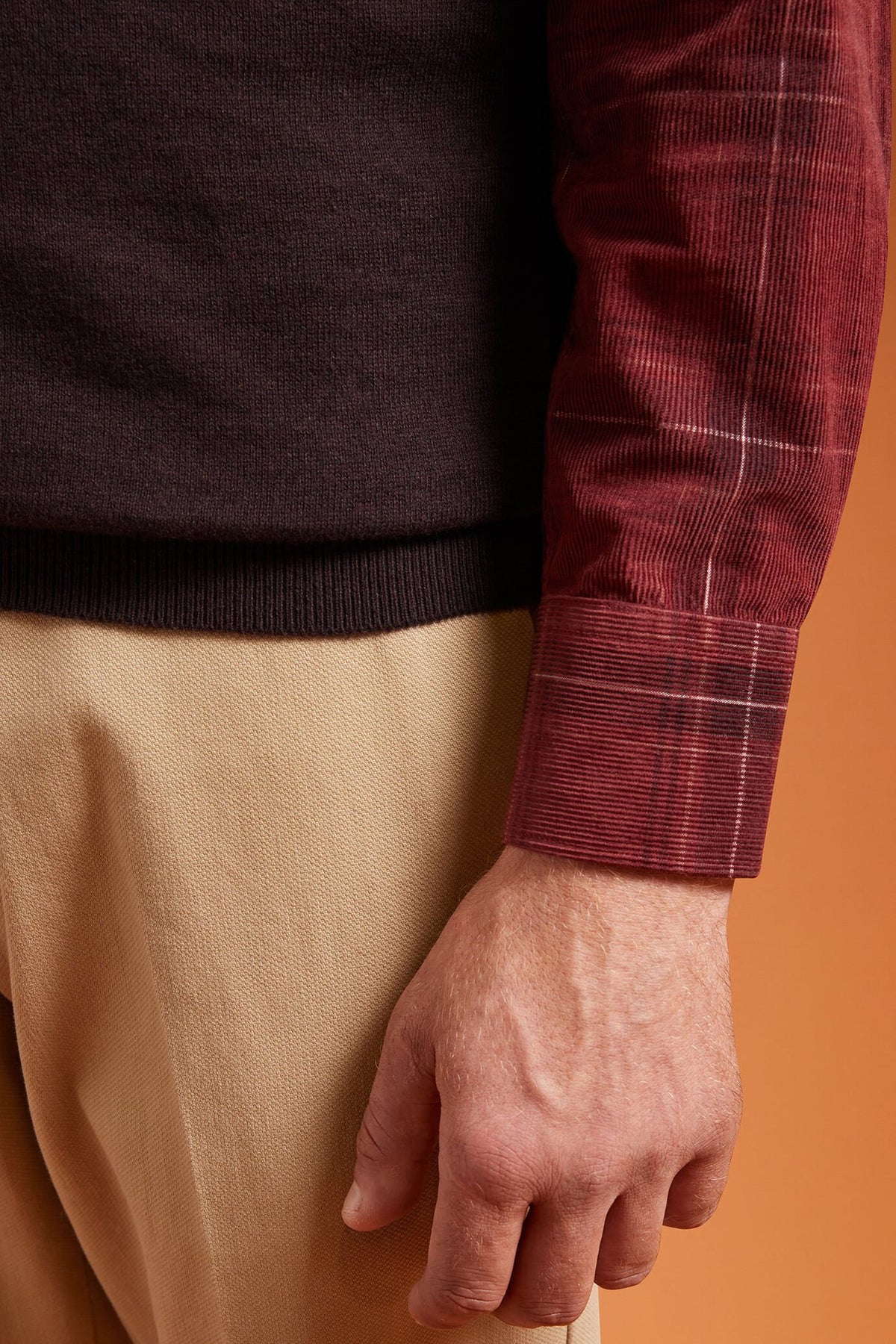 Men's regular fit crew neck tank top in wool and cotton
