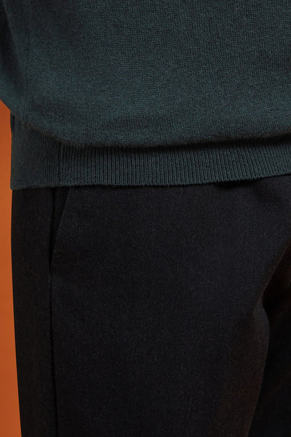 Men's regular fit crew neck tank top in wool and cotton