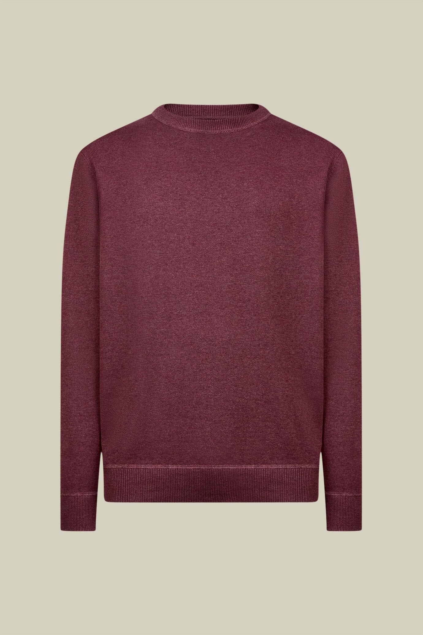 Men's regular fit crew neck jumper with plush effect details 100% cotton