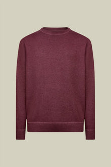 Men's regular fit crew neck jumper with plush effect details 100% cotton