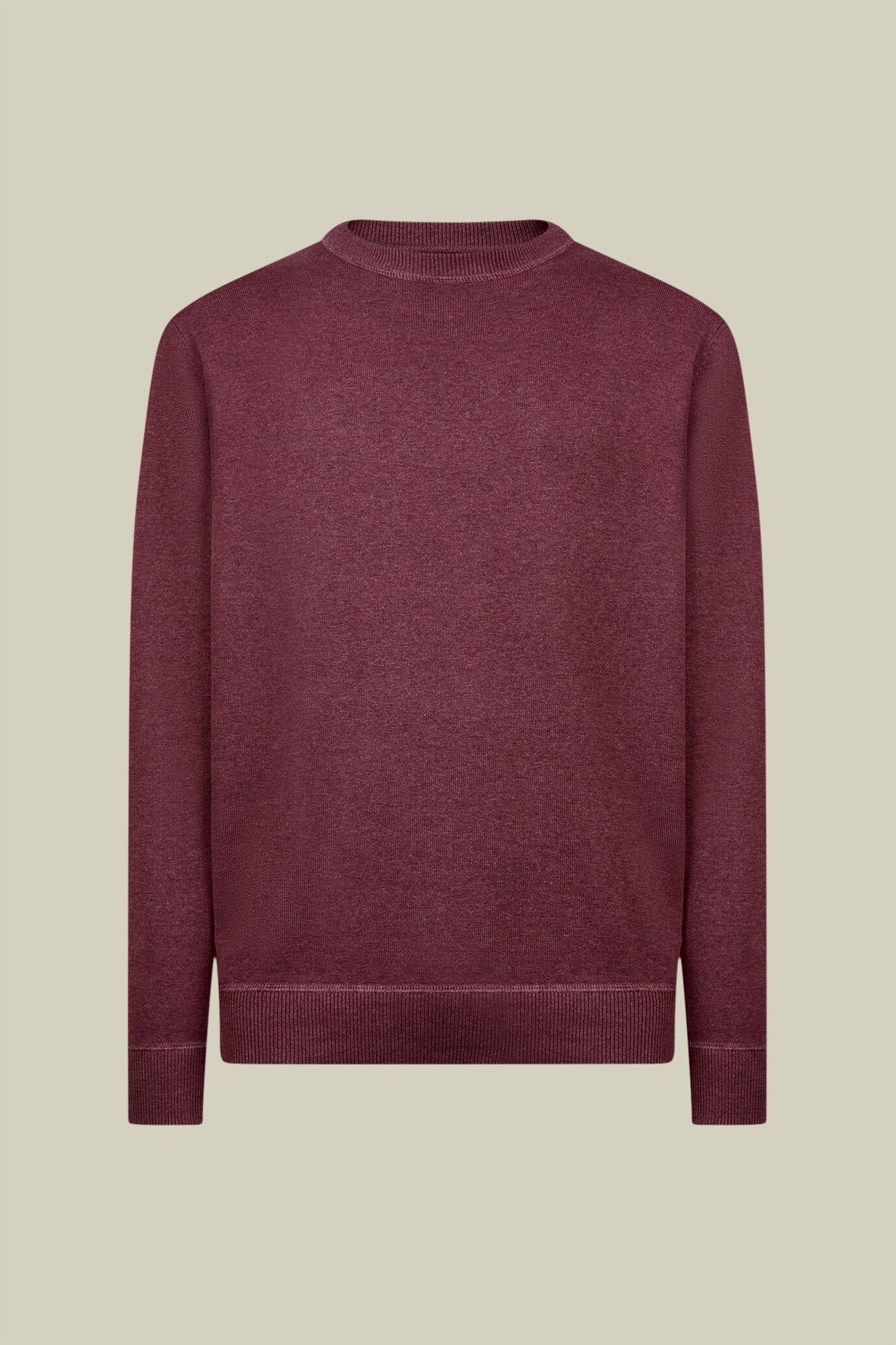 Men's regular fit crew neck jumper with plush effect details 100% cotton