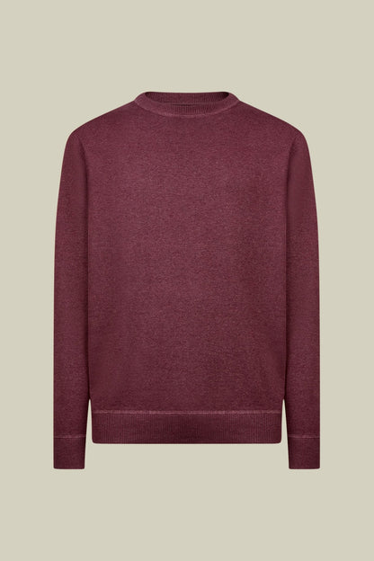 Men's regular fit crew neck jumper with plush effect details 100% cotton