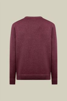 Men's regular fit crew neck jumper with plush effect details 100% cotton