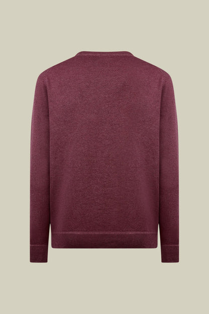 Men's regular fit crew neck jumper with plush effect details 100% cotton