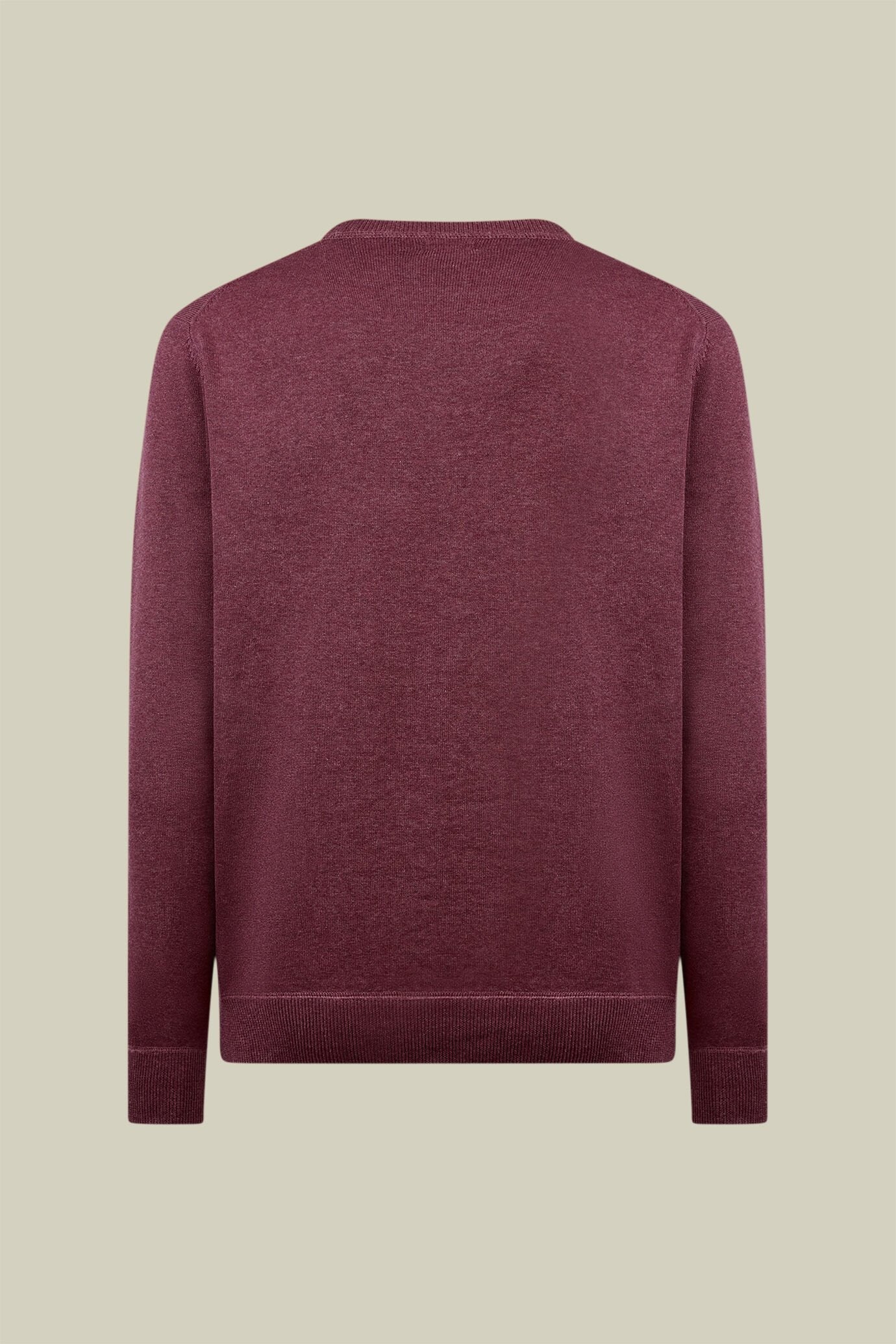 Men's regular fit crew neck jumper with plush effect details 100% cotton