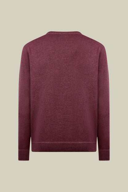 Men's regular fit crew neck jumper with plush effect details 100% cotton