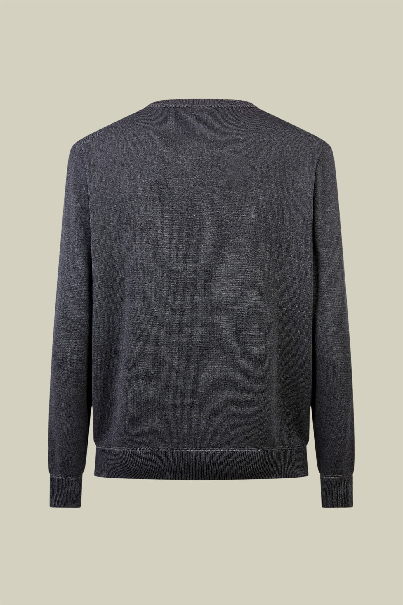 Men's regular fit crew neck jumper with plush effect details 100% cotton
