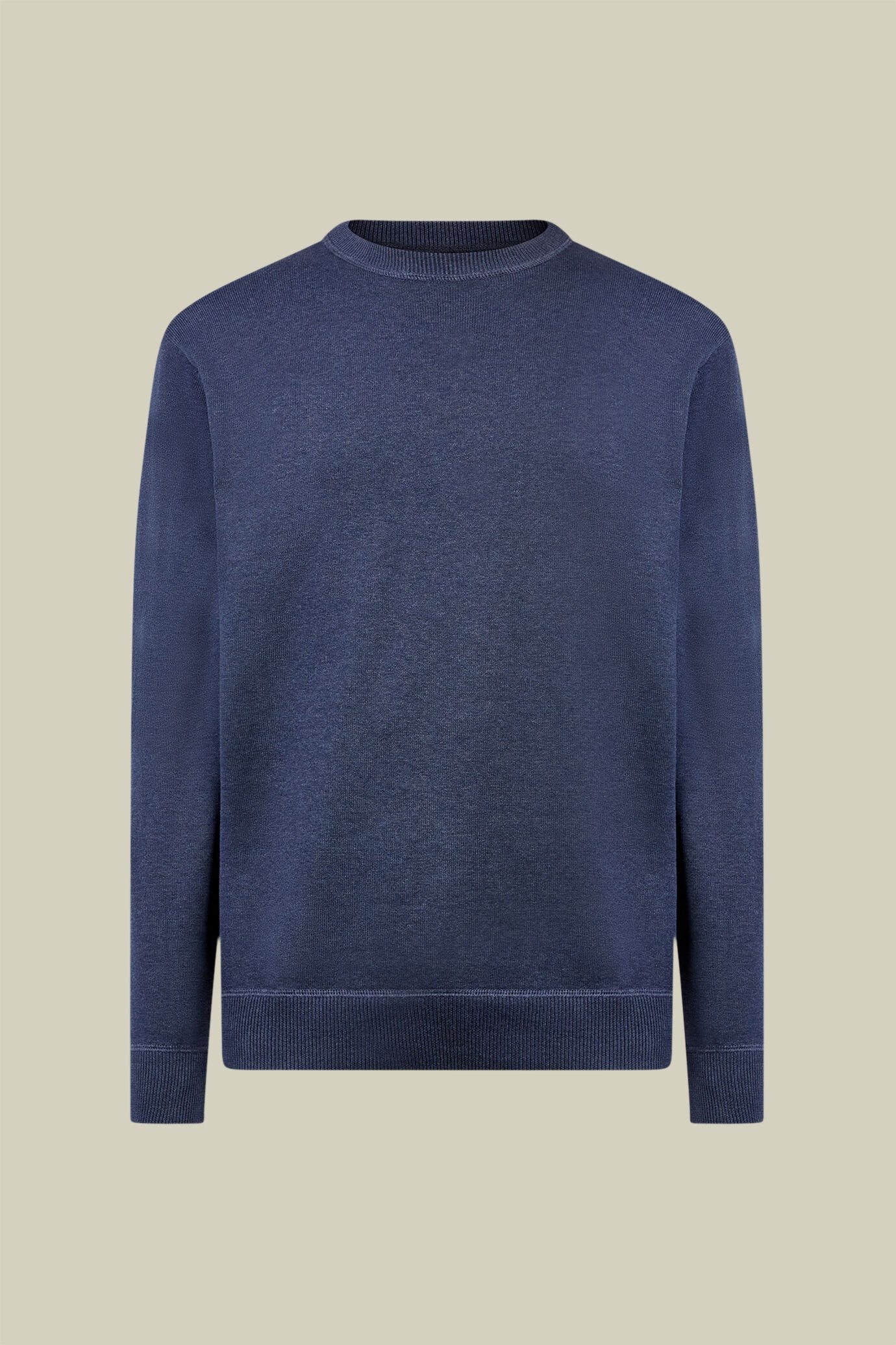 Men's regular fit crew neck jumper with plush effect details 100% cotton