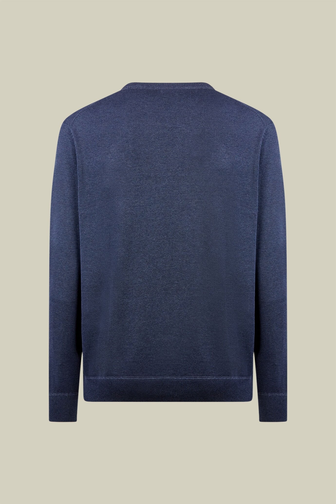 Men's regular fit crew neck jumper with plush effect details 100% cotton