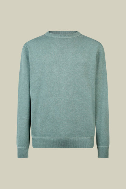 Men's regular fit crew neck jumper with plush effect details 100% cotton