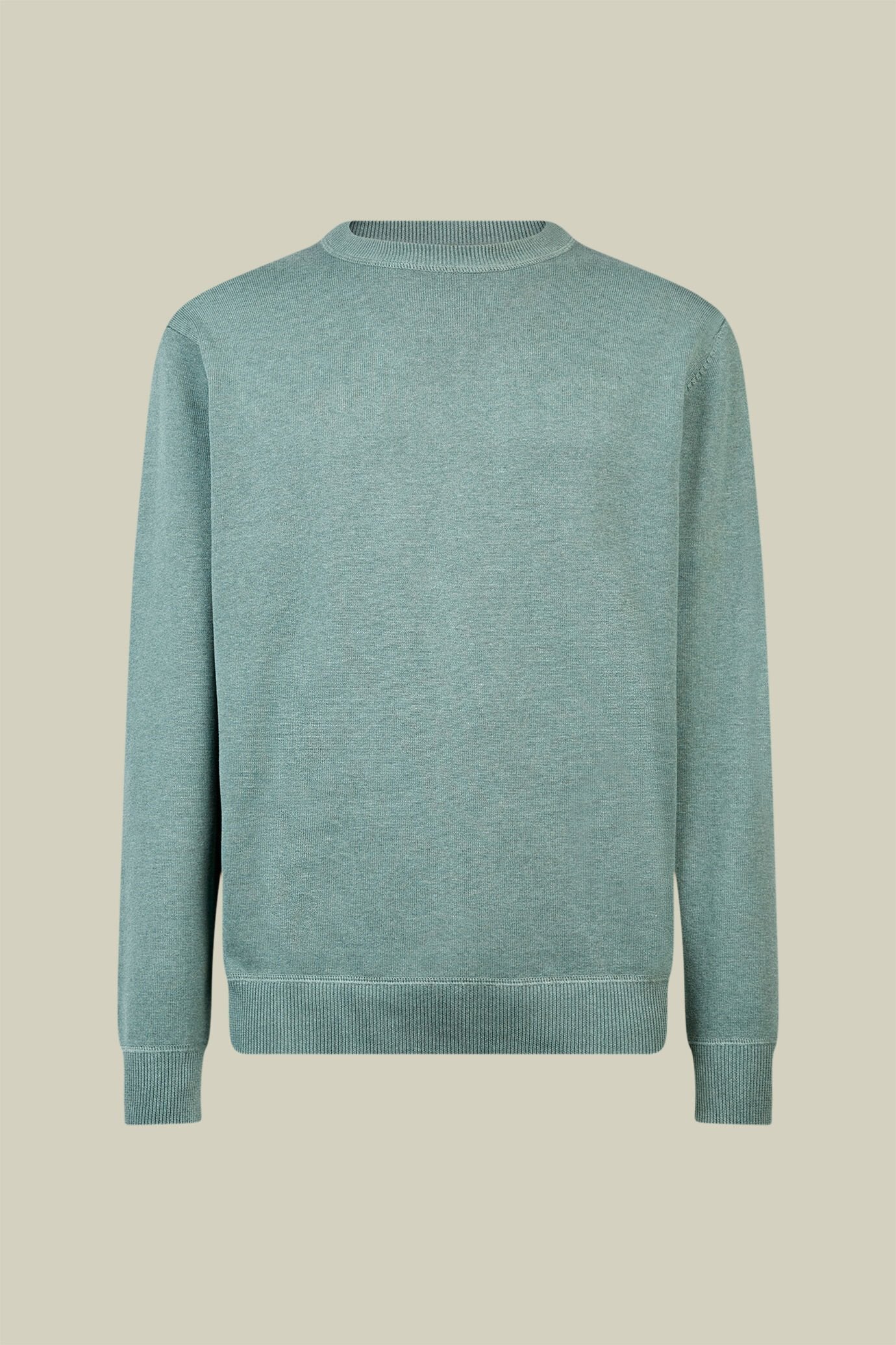 Men's regular fit crew neck jumper with plush effect details 100% cotton