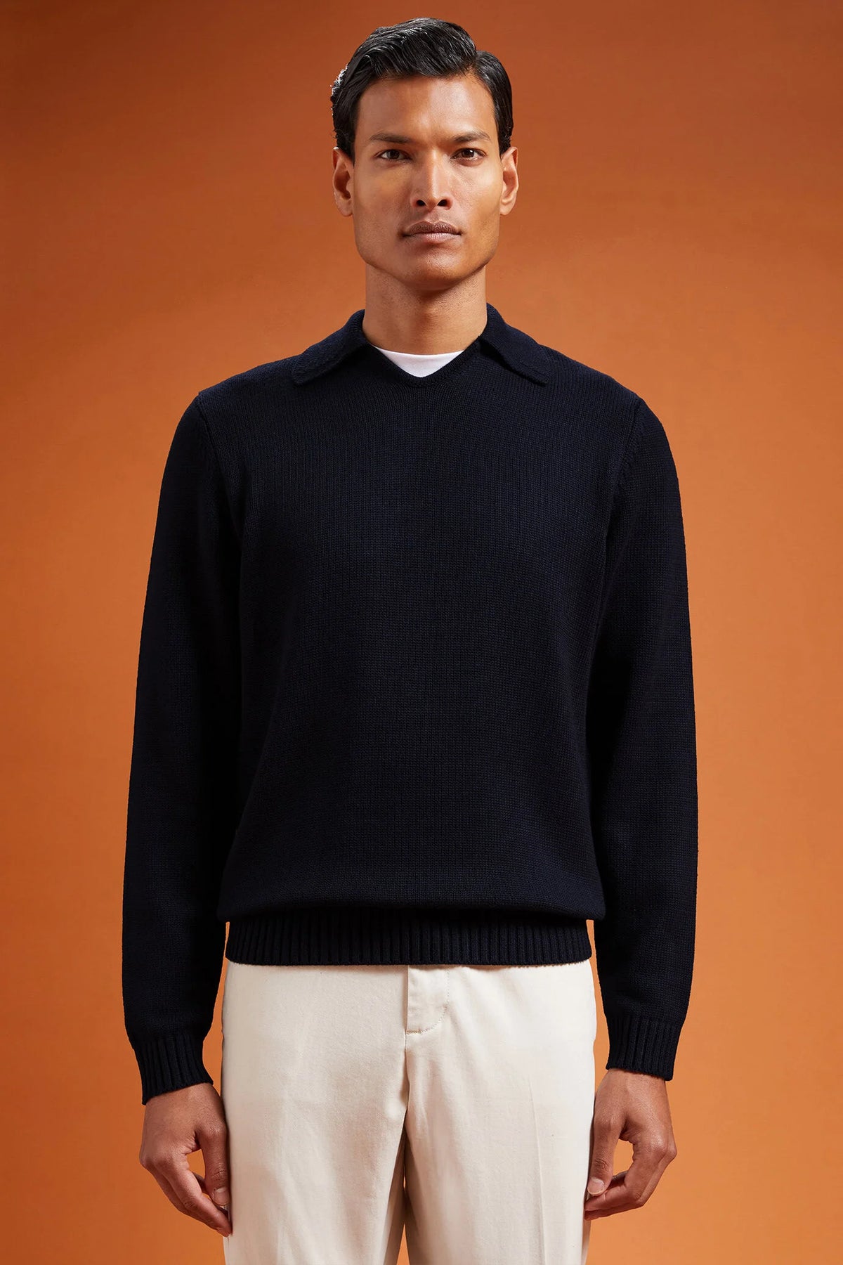 Men's ribbed knit jumper