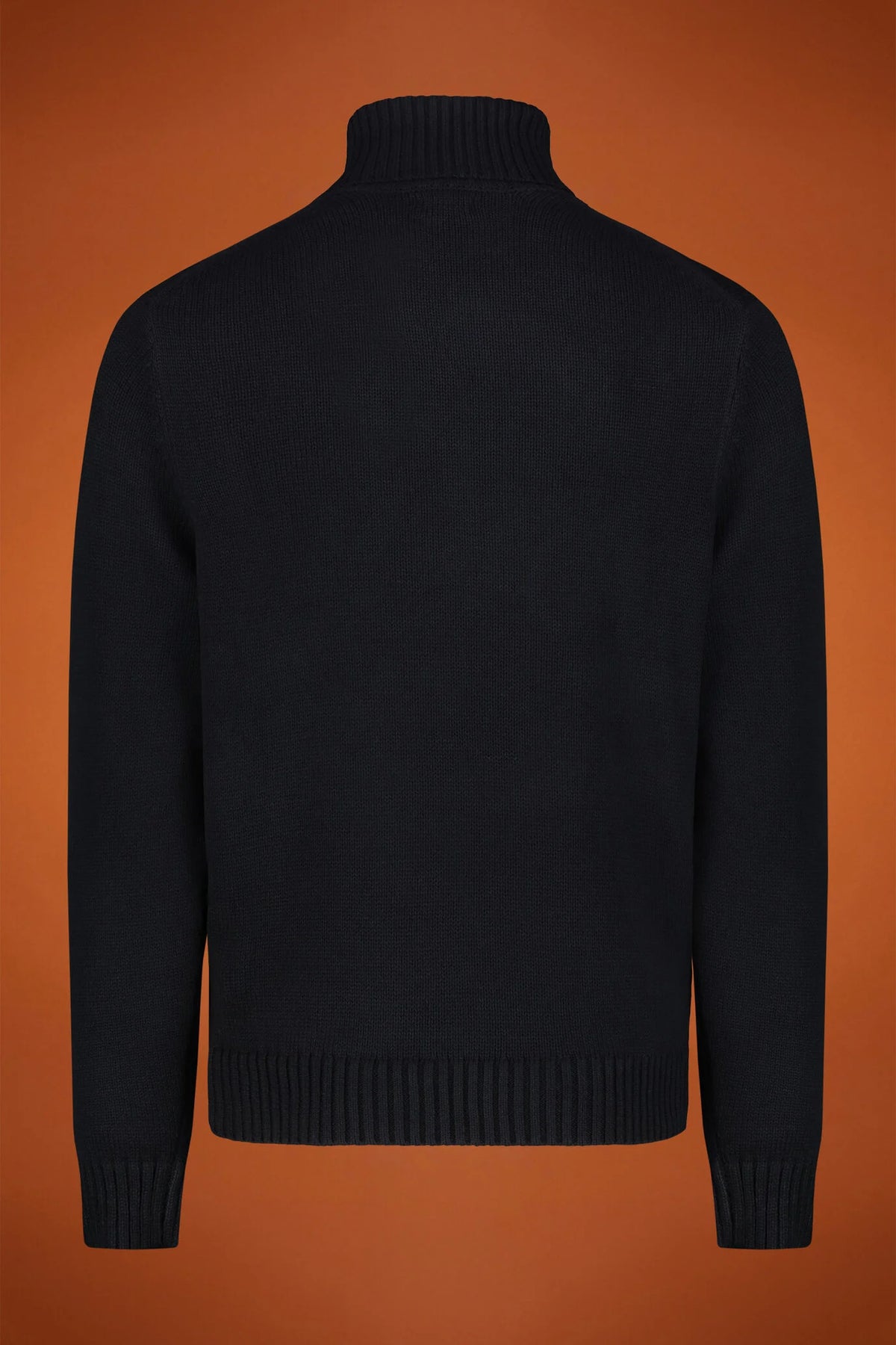 Men's ribbed knit polo neck jumper in a regular fit