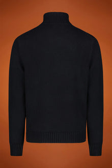 Men's ribbed knit polo neck jumper in a regular fit