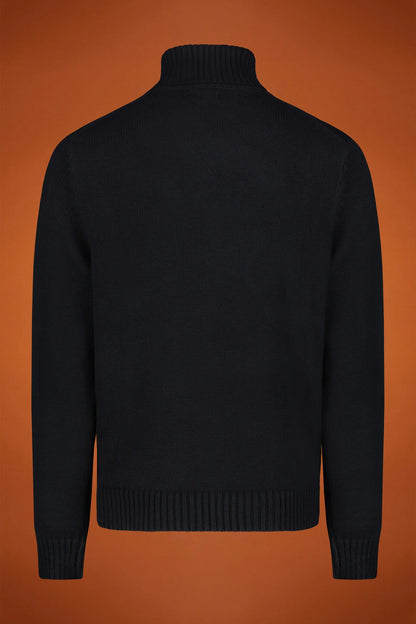 Men's ribbed knit polo neck jumper in a regular fit
