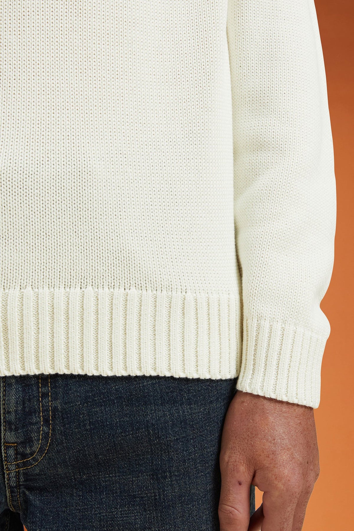 Men's ribbed knit polo neck jumper in a regular fit