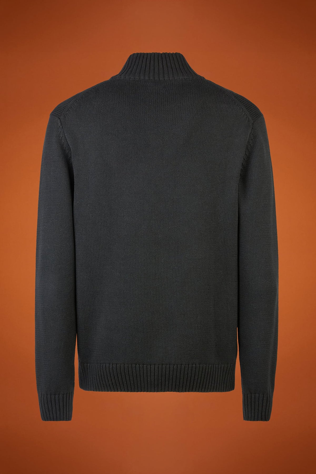 Men's regular fit zipped high neck cardigan in 100% cotton