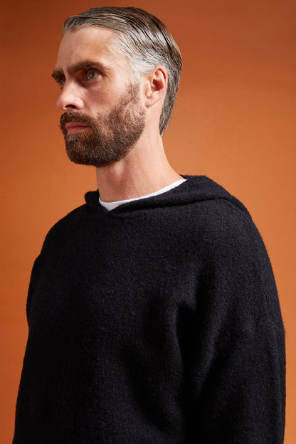 Men's regular fit hoodie in a wool blend