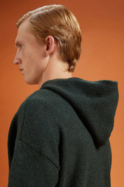 Men's regular fit hoodie in a wool blend