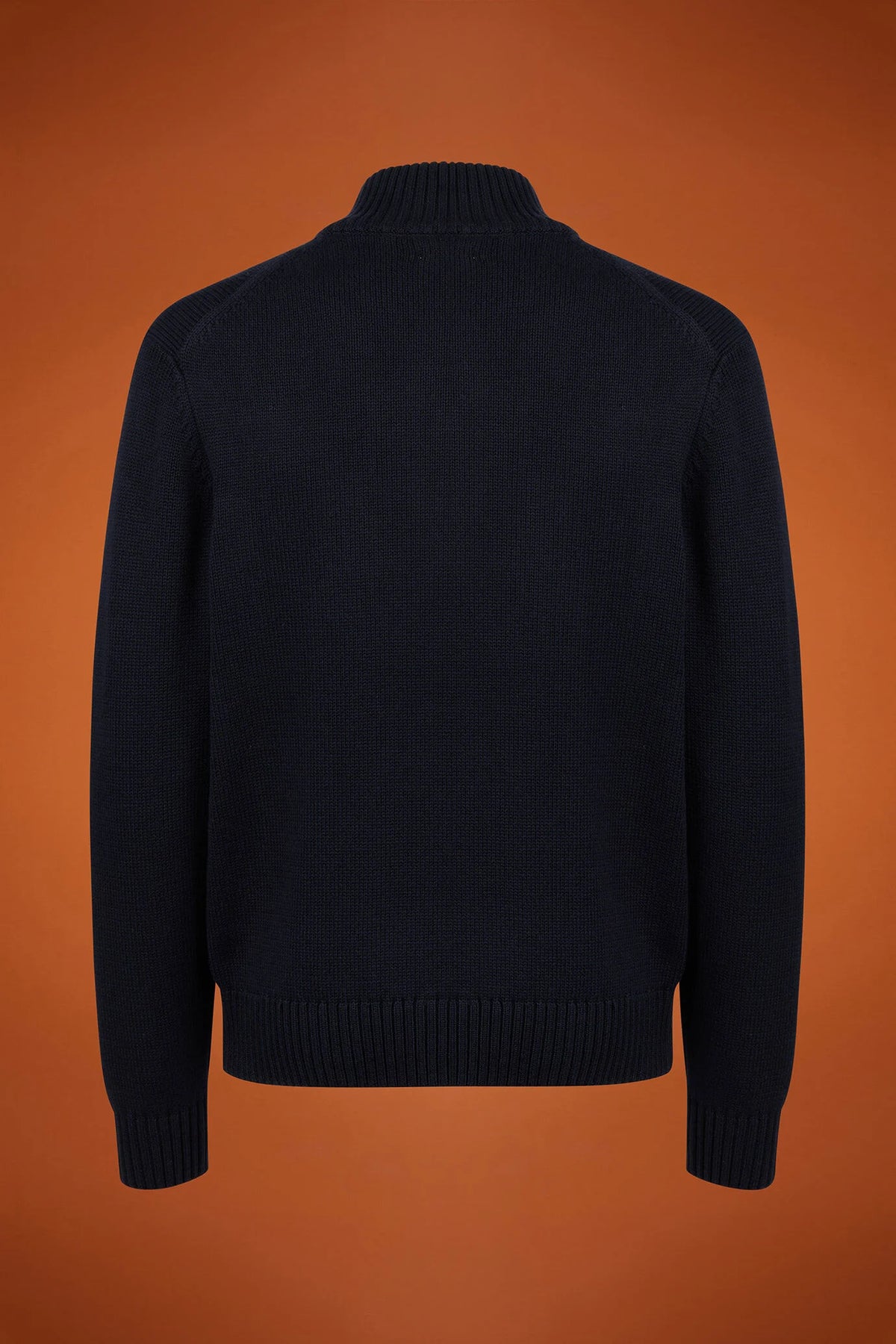 Men's regular fit high neck cardigan in 100% cotton