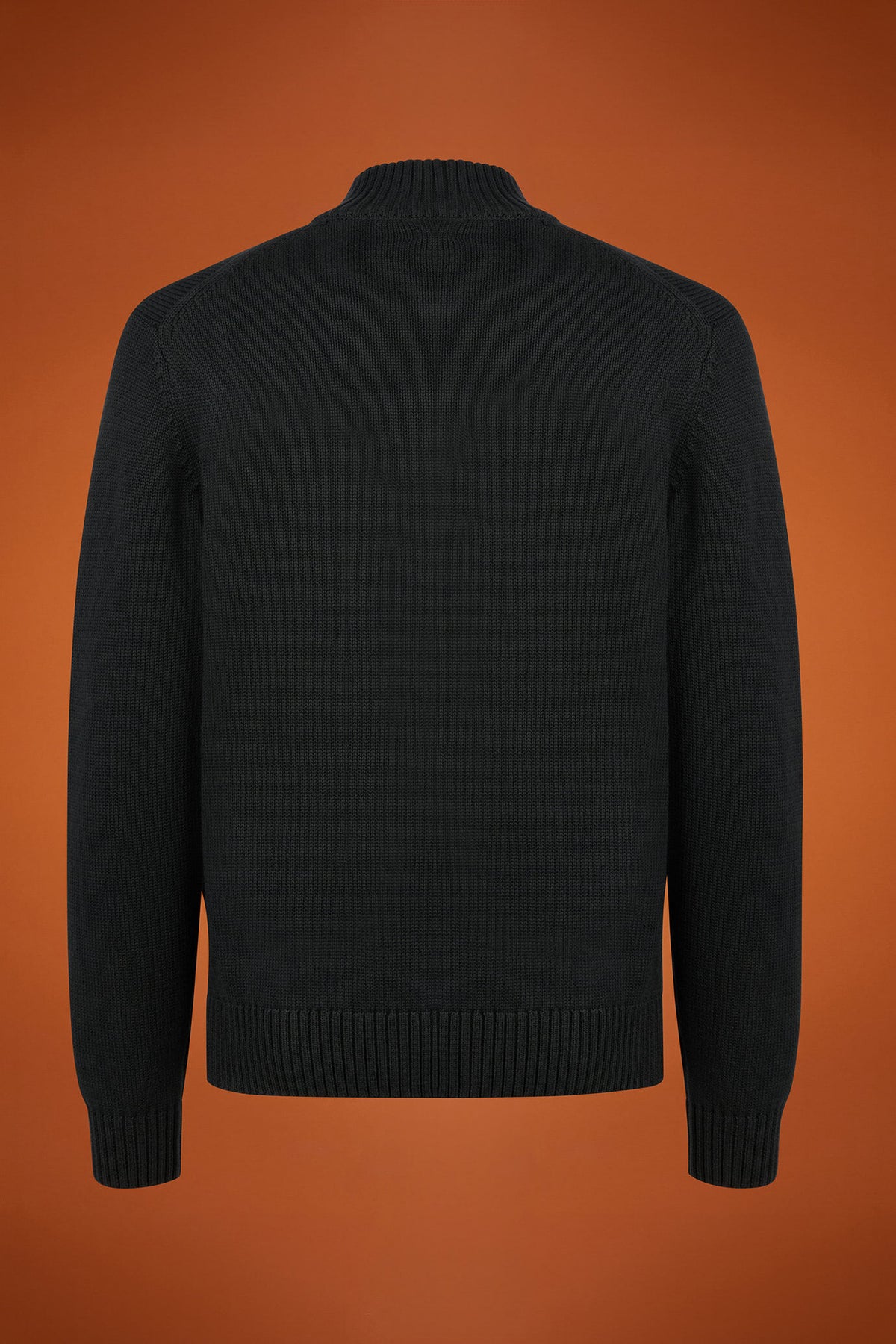 Men's regular fit high neck cardigan in 100% cotton