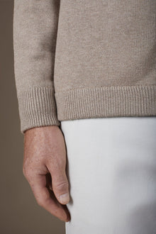 Men's regular fit polo shirt in wool and cotton