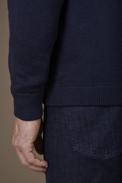 Men's regular fit polo shirt in wool and cotton