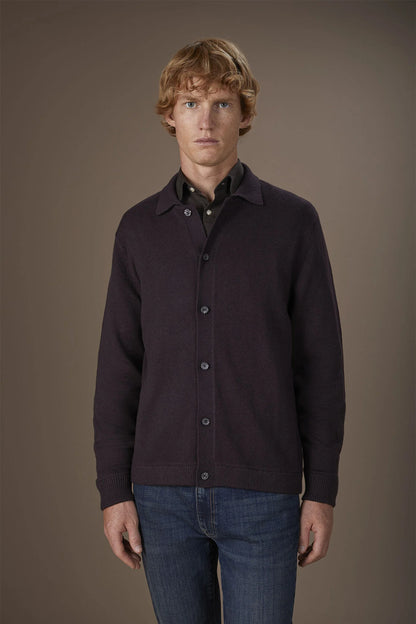 Men's regular fit polo shirt in wool and cotton