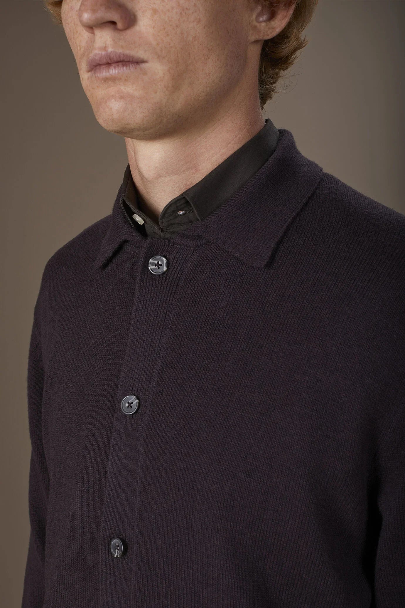 Men's regular fit polo shirt in wool and cotton