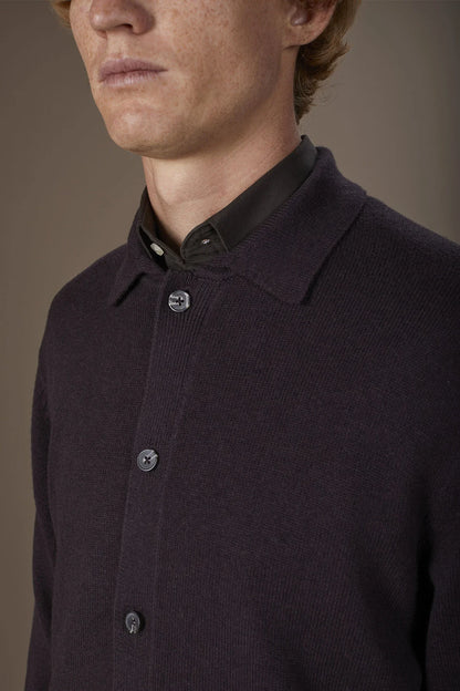 Men's regular fit polo shirt in wool and cotton