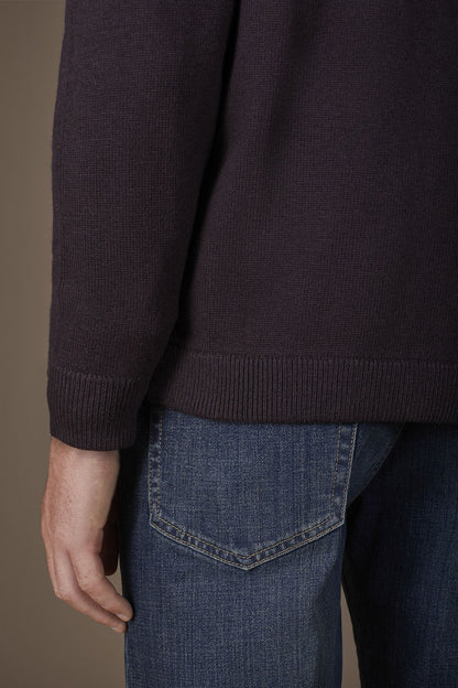 Men's regular fit polo shirt in wool and cotton