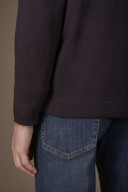 Men's regular fit polo shirt in wool and cotton