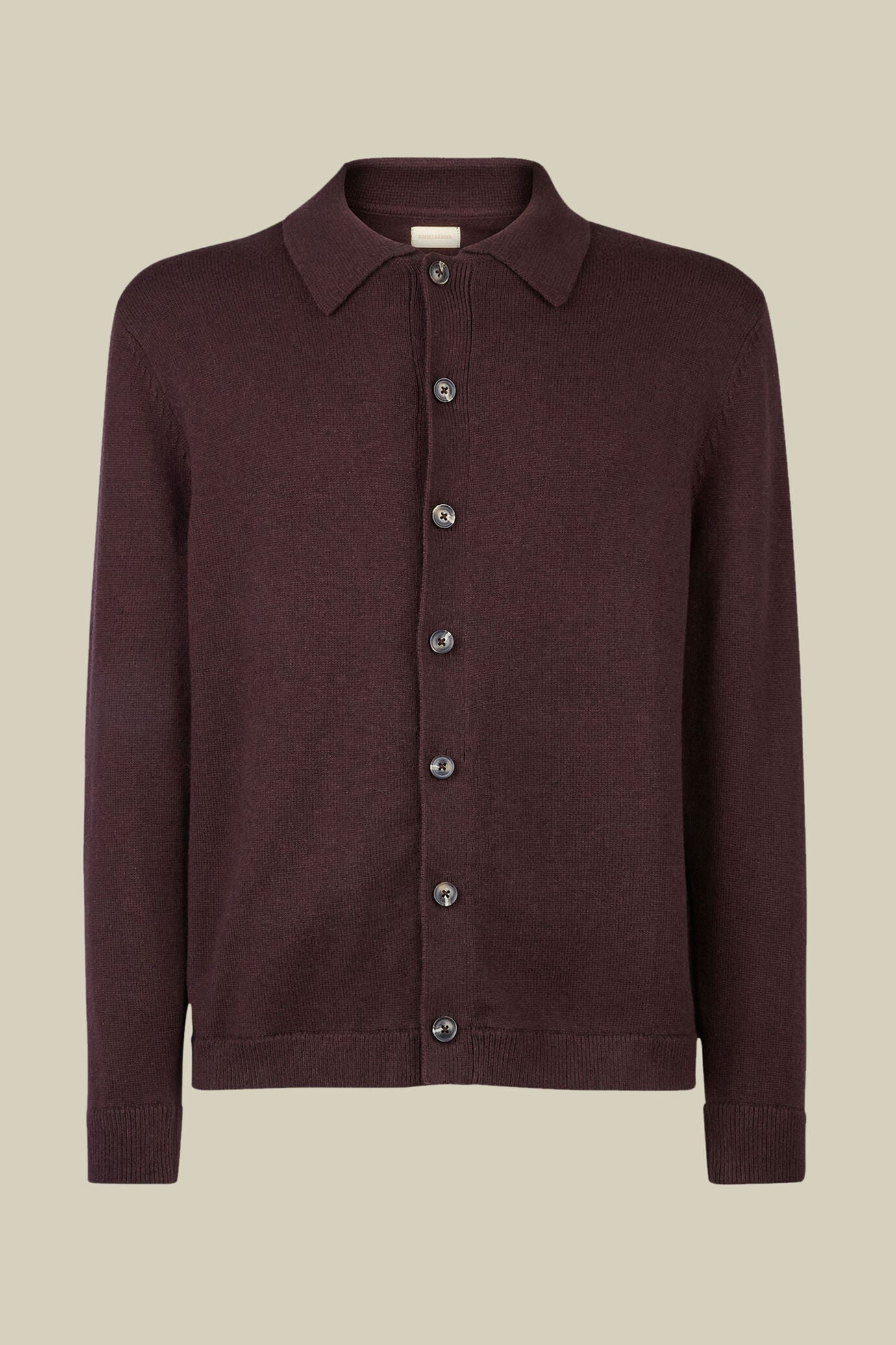 Men's regular fit polo shirt in wool and cotton