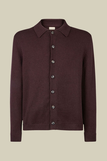 Men's regular fit polo shirt in wool and cotton