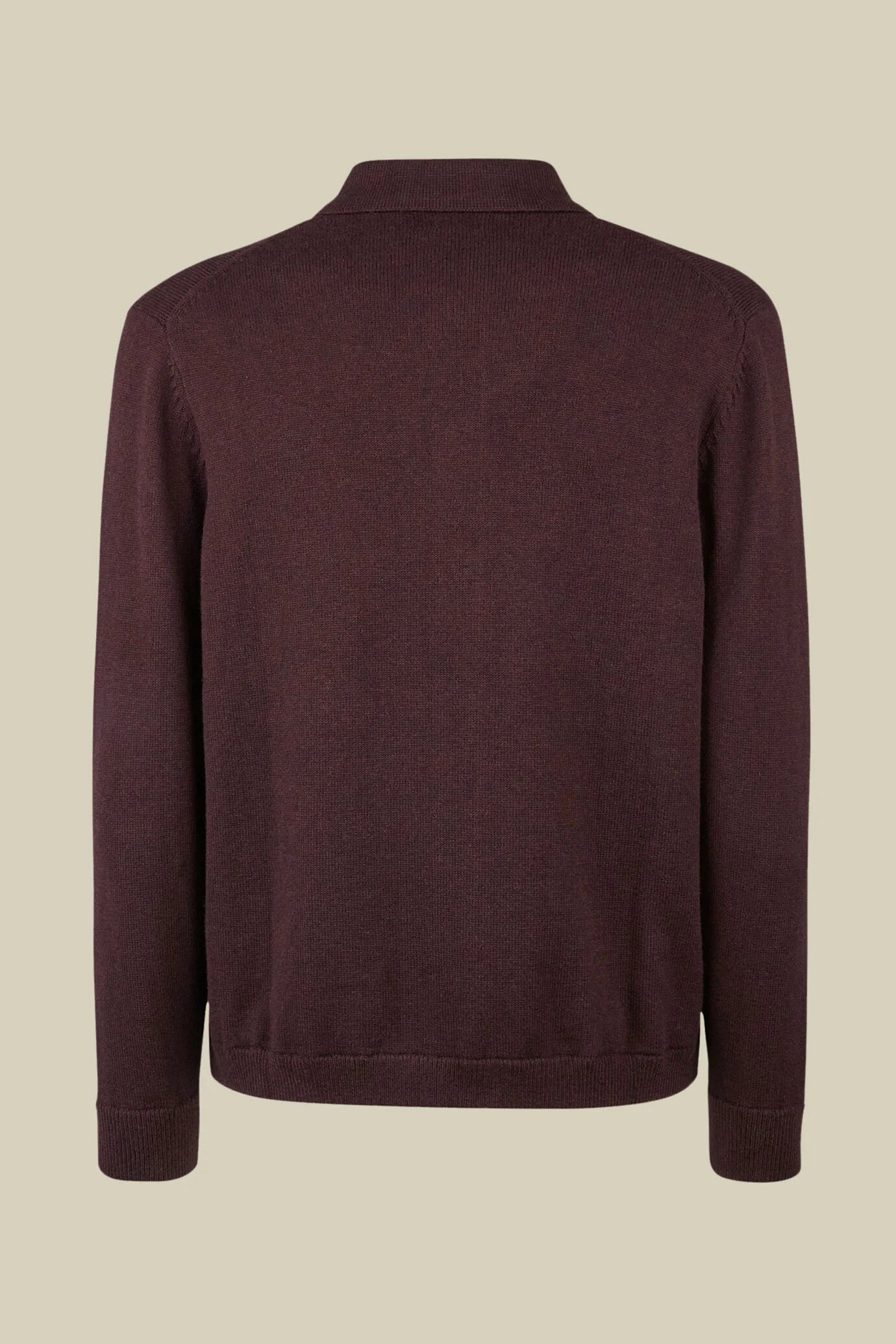 Men's regular fit polo shirt in wool and cotton