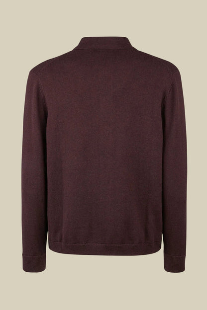 Men's regular fit polo shirt in wool and cotton