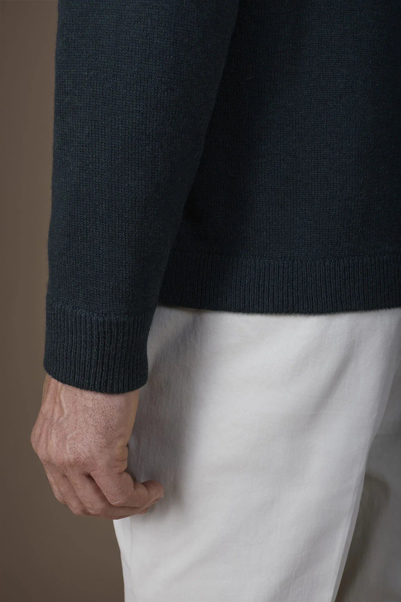 Men's regular fit polo shirt in wool and cotton