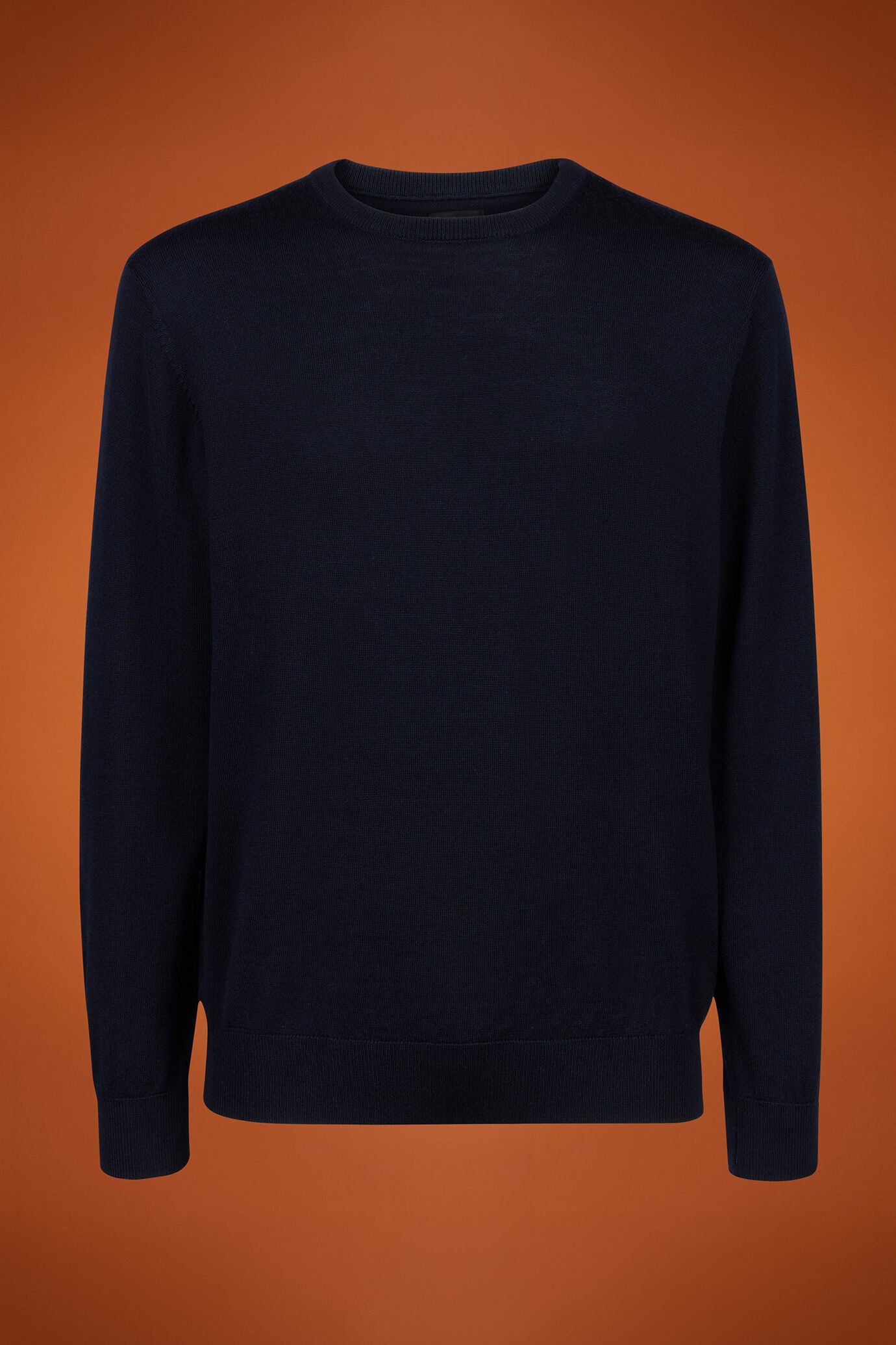 Men's regular fit crew neck jumper in 100% extra fine merino wool