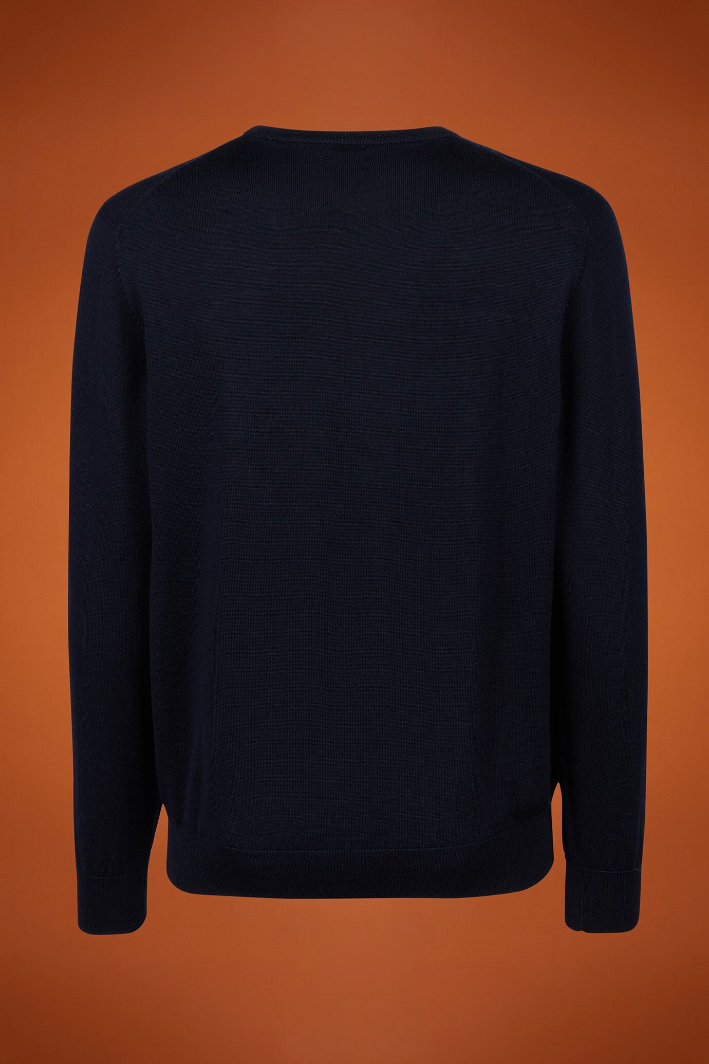 Men's regular fit crew neck jumper in 100% extra fine merino wool