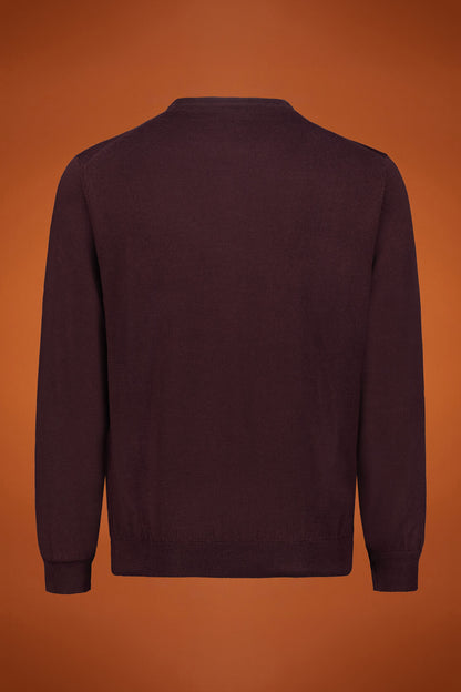 Men's regular fit crew neck jumper in 100% extra fine merino wool
