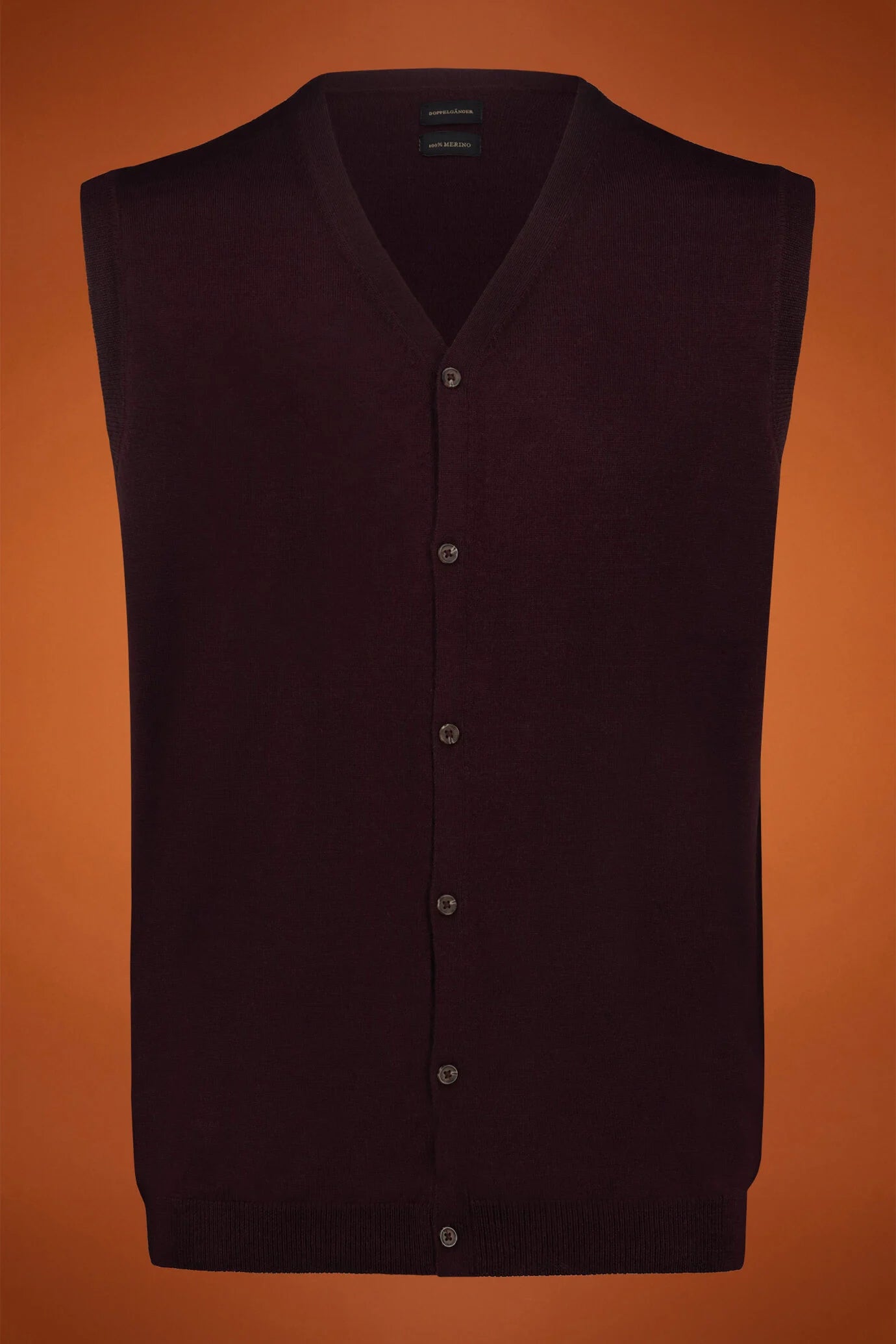 Men's V-neck vest made from 100% extra-fine merino wool in a regular fit