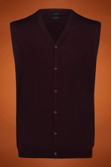 Men's V-neck vest made from 100% extra-fine merino wool in a regular fit