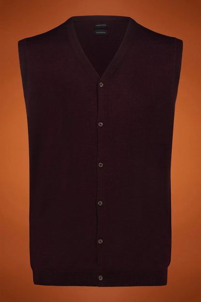 Men's V-neck vest made from 100% extra-fine merino wool in a regular fit