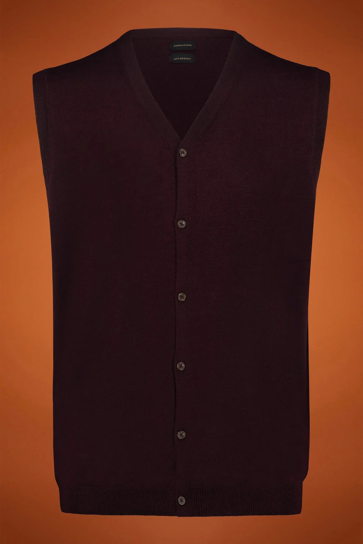 Men's V-neck vest made from 100% extra-fine merino wool in a regular fit