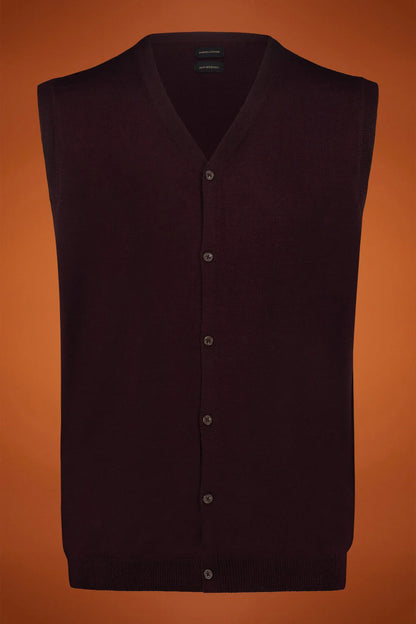 Men's V-neck vest made from 100% extra-fine merino wool in a regular fit