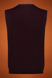 Men's V-neck vest made from 100% extra-fine merino wool in a regular fit