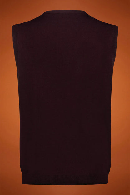 Men's V-neck vest made from 100% extra-fine merino wool in a regular fit